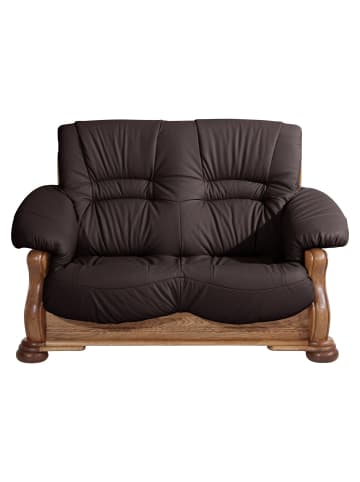 58 aufm Kessel SOFA 2-Sitzer Katlin Bezug Echtleder Eiche rustikal P43 / braun