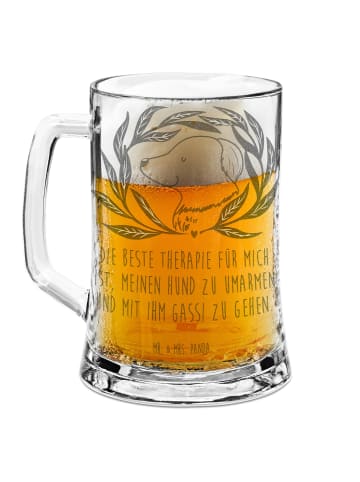 Mr. & Mrs. Panda Seidel Hund Blumen mit Spruch in Transparent