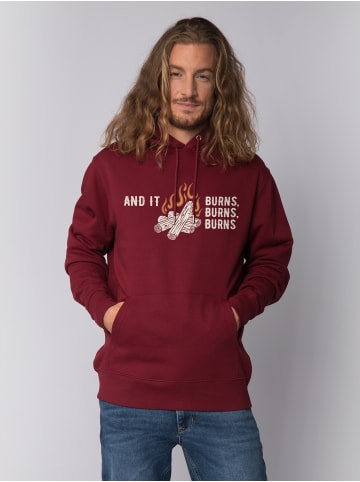 wat? Apparel Sweatshirt And it burns in Weinrot