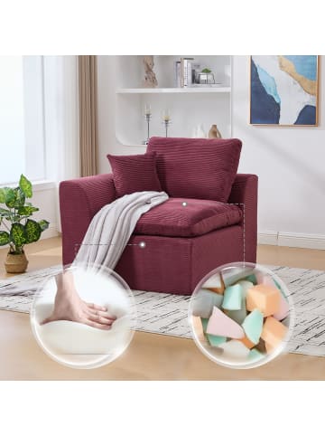 ABRIHOME Einzelsitzsofa Stoffsofa mit Kissen in Rot