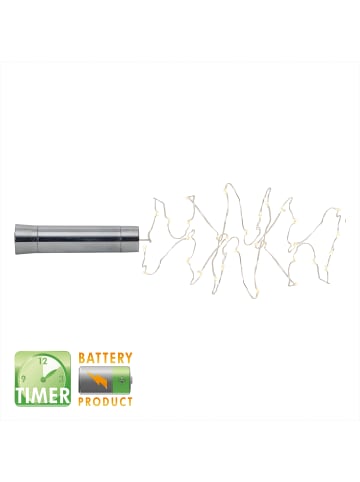 STAR Trading Batterie Flaschenlicht Dew Drop in Silber
