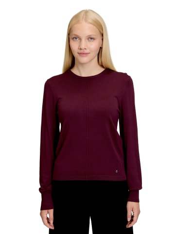 BETTY & CO Strickpullover mit Strickdetails in Dark Aubergine