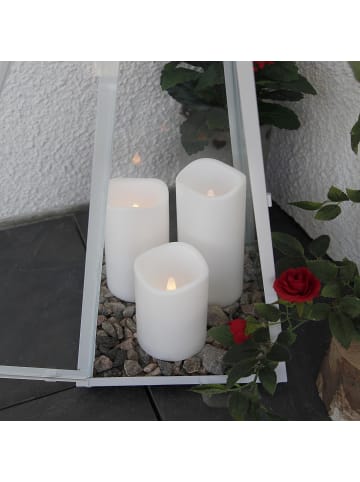 STAR Trading LED Stumpenkerze Paul, Batterie und Timer, weiß, outdoor, H 11,5cm 
