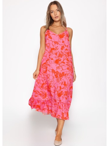 SASSYCLASSY Maxikleid mit Blumenmuster in Pink