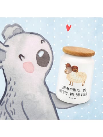 Mr. & Mrs. Panda Keksdose Sternzeichen Widder mit Spruch in Weiß