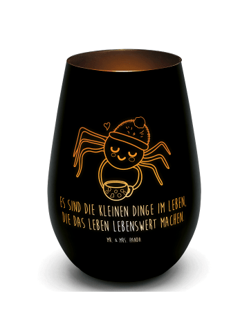 Mr. & Mrs. Panda Laterne Spinne Agathe Kaffee mit Spruch in Schwarz