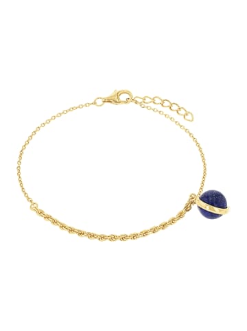 Amor Armband Silber 925, gelbvergoldet in Blau