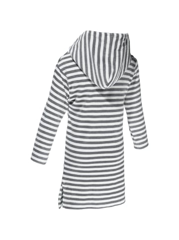 Erwin Müller Frottier Kinder-Poncho Streifen mit Kapuze in hellgrau