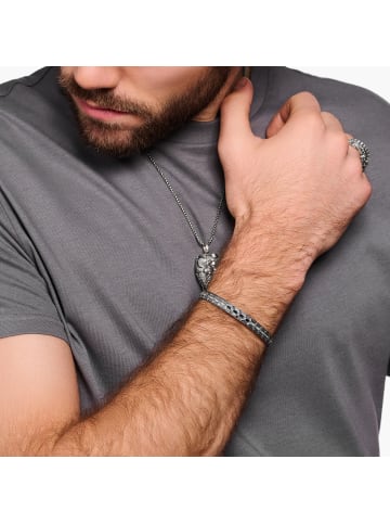 Thomas Sabo Armreif Krokodilpanzer Mit Steinen Silber Geschwärzt in silber, schwarz