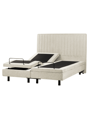 Beliani Doppelbett CASTELLAN in Beige/Schwarz - (W) 160 x (H) 120 x (L) 216 cm