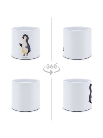 Mr. & Mrs. Panda Pflanzenkübel groß Pinguin Marienkäfer ohne Spruch in Weiß