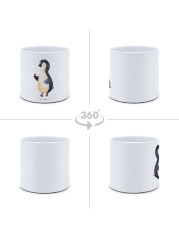 Mr. & Mrs. Panda XL Blumentopf Pinguin Marienkäfer ohne Spruch in Weiß