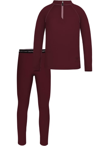 Normani Outdoor Sports Merino Oberteil „Nyapari“ und Merino Hose „Mackay“ in Bordeaux