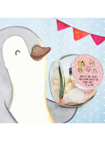Mr. & Mrs. Panda Bonbonglas Igel Familie mit Spruch in Rot Pastell