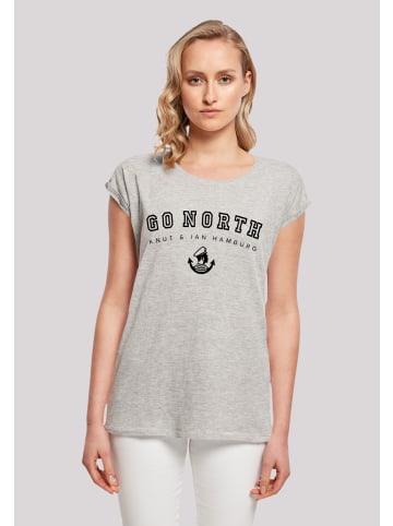 F4NT4STIC T-Shirt Go North Knut & Jan Hamburg in grau meliert