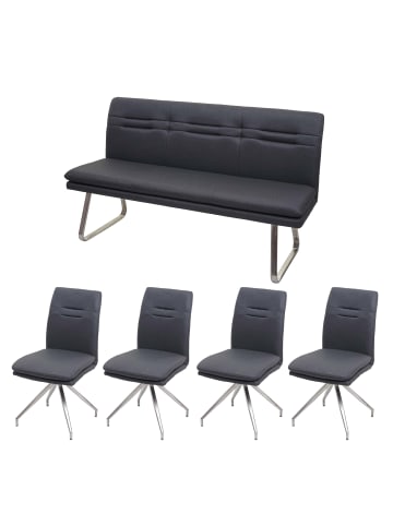 MCW Esszimmer-Set H70, Dunkelgrau 160cm