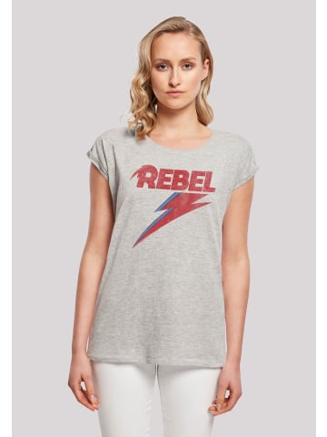 F4NT4STIC T-Shirt David Bowie Distressed Rebel in grau meliert