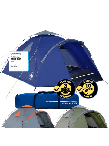 Where Tomorrow 3-Personen-Pop-Up-Zelt blau 220x220x130cm Blau