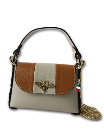 Florence Leder Umhängetasche Florence Tasche beige, braun ca. 19cm