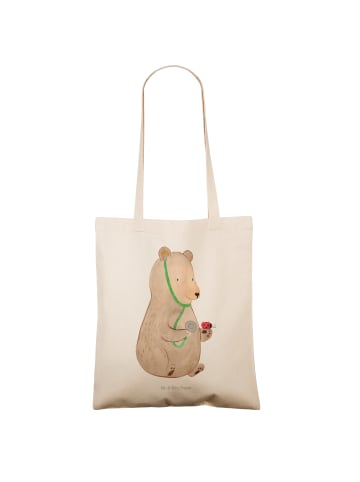 Mr. & Mrs. Panda Jutetasche Bär Arzt ohne Spruch in Creme