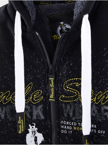 Uncle Sam Sweatjacke in anthrazit/schwarz