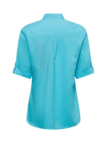Olsen Bluse mit Leinen-Anteil Ocean Breeze in türkis - 0003