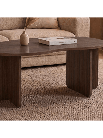 CALICOSY Couchtisch MOSS in Nussbaum - (W)110  x (H)40  x (L)60 cm