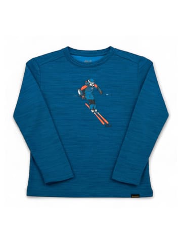 Jack Wolfskin Langarmshirt Neureuther Jackie Print Kinder Longsleeve Shirt Sport in Blau
