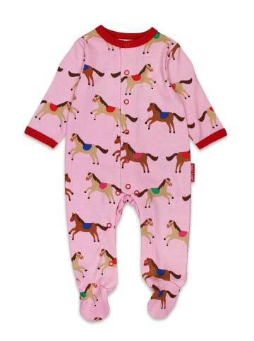 Toby Tiger Strampler mit Pferde Print in rosa
