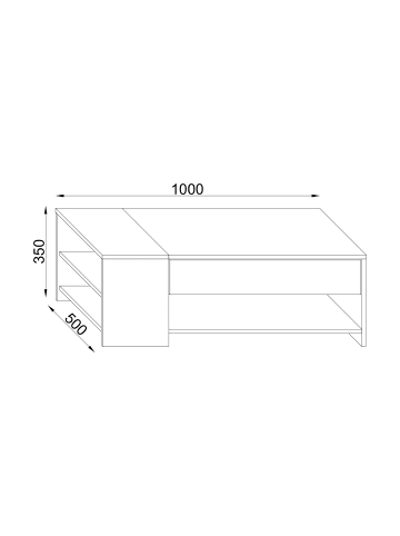 VCM  Sofatisch Couchtisch Schublade Tindus in Weiß / Schwarz