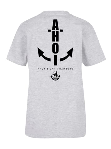 F4NT4STIC T-Shirt Ahoi Anker Knut & Jan Hamburg in grau meliert