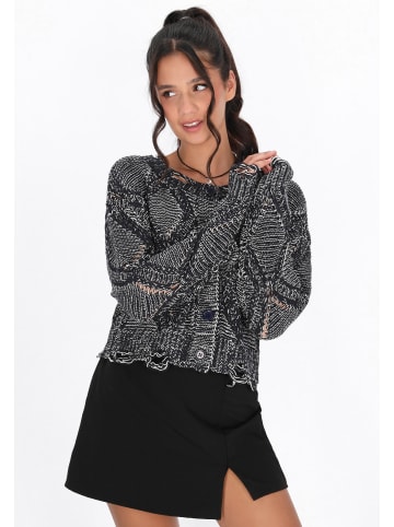 myMo ROCKS Women Cardigan in navy offwhite