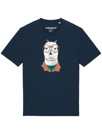 wat? Apparel T-Shirt Lama in Dunkelblau