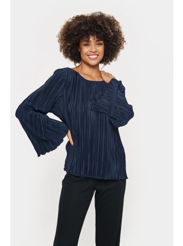 SAINT TROPEZ Langarm-Bluse ZuniSZ Gerade Passform in Night Sky