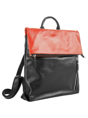 Cluty City-Rucksack echt Leder in rot