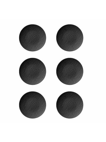 Villeroy & Boch 6er Set Universalteller Manufacture Rock in Schwarz ø 25.0 cm in schwarz