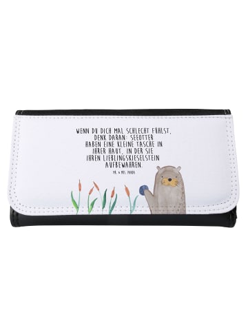 Mr. & Mrs. Panda Portemonnaie für Damen Otter Stein mit Spruch in Weiß