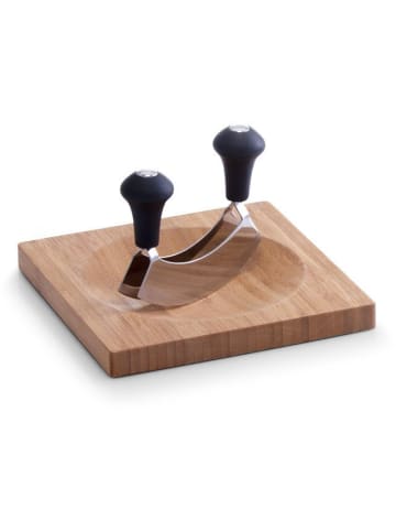 Zeller Bambus Kräuterschneidebrett + Aktenvernichter in Braun, 20 x 20 cm