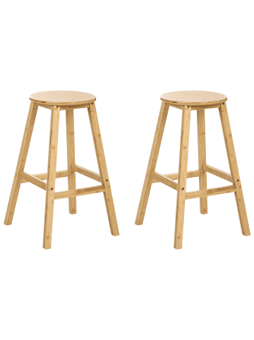 Beliani 2-tlg Barhocker ANCELLE in Braun