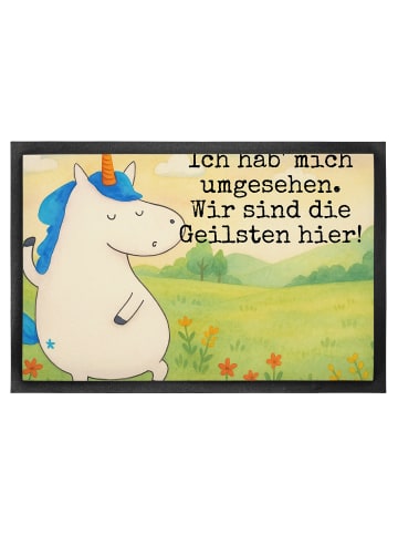 Mr. & Mrs. Panda fußmatte Einhorn Mann Design mit Spruch in Weiß