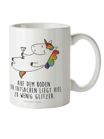 Mr. & Mrs. Panda Kindertasse Einhorn Blümchentail mit Spruch in Weiß