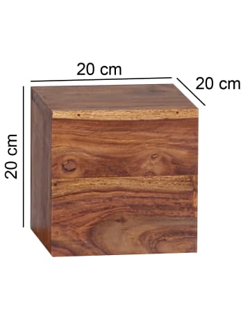 KADIMA DESIGN Set aus 4 Sheesham Massivholz Wandregalen, Cubes Design, handgefertigt