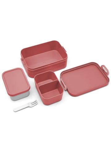 Mr. & Mrs. Panda MEPAL Bentobox Pinguine Kuscheln Motiv mit Spruch in Rot Pastell