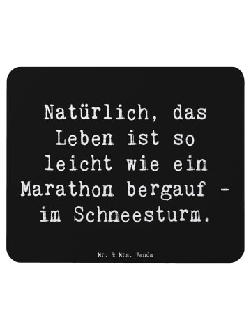 Mr. & Mrs. Panda Mauspad Spruch Leichtigkeit im Leben mit Spruch in Schwarz