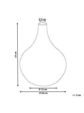 Beliani Dekovase SIMPANG in Weiß/Braun - (W) 26 x (H) 33 x (L) 26 cm