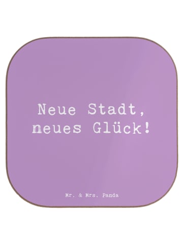 Mr. & Mrs. Panda Untersetzer Spruch Umzug neue Stadt mit Spruch in Lavendeltraum