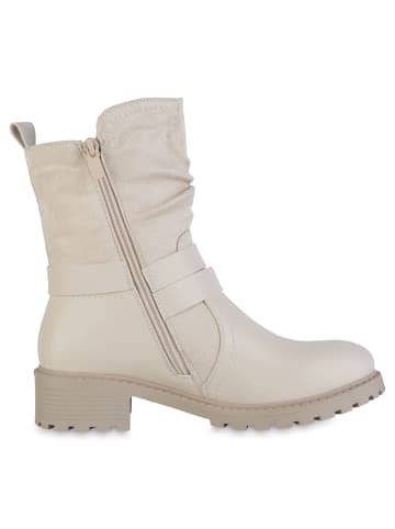 VAN HILL Biker Boots Scarlett in Creme