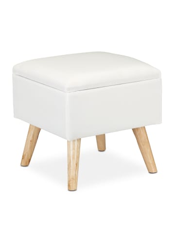 relaxdays Hocker in Weiß - (B)40 x (H)40 x (T)40 cm