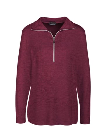GOLDNER Flausch-Shirt Flauschiges Troyer- Shirt in sangria / melange