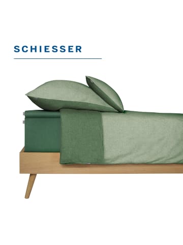 Schiesser Spannbettlaken Flexi in Dunkelgrün